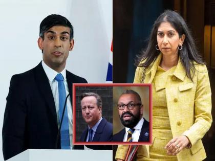 british pm rishi sunak dismissed suella braverman from the post of home minister, had Calling London police pro-Palestinian | सुनक मंत्रिमंडळात फेरबदल! सुएला बडतर्फ, क्लेव्हरली नवे गृहमंत्री; कॅमेरून यांनाही लागली मोठी लॉटरी