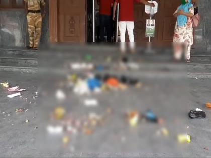 Bhiwandi garbage bell strike, the corporator threw garbage at the entrance of the headquarters | भिवंडीतील कचरा घंटागाडी संपावर, नगरसेवकाने कचरा फेकला मुख्यालय प्रवेशद्वारावर