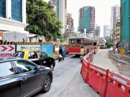 Big Detour in Shivaji Park Everyone is in a rush in a crowded place | शिवाजी पार्कात मोठा वळसा; गजबजलेल्या ठिकाणी सगळ्यांचीच काेंडी