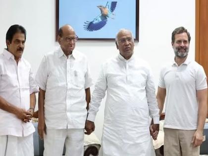 Sharad Pawar Kharge and Rahul Gandhi's Delhi Meeting Big Decision over opposition unity | Sharad Pawar Meets Rahul Gandhi: शरद पवार-खरगे आणि राहुल गांधी यांच्या दिल्ली बैठकीत मोठा निर्णय, 2024 साठी आखली अशी रणनीती!