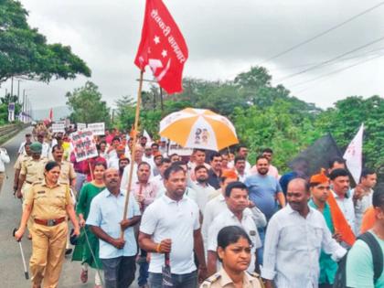 March against Naina adjourned after discussion; Agitation of Project Affected Farmers Utkarsh Committee | ‘नैना’च्या विरोधातील मोर्चा चर्चेनंतर स्थगित; प्रकल्पबाधित शेतकरी उत्कर्ष समितीचे आंदोलन