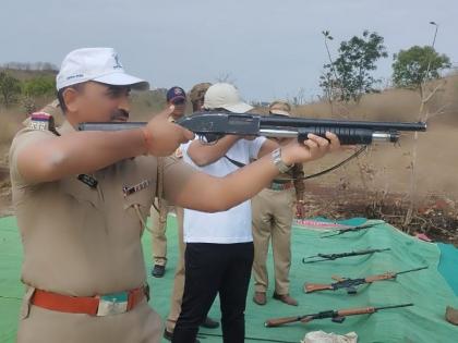 Personnel hit the mark during the annual firing exercise of the police force | पाच दिवस सुरू होते नुसते ठो...ठो...ठो...; पोलिस दलाच्या वार्षिक गोळीबार सरावात कर्मचाऱ्यांनी साधला अचूक निशाणा