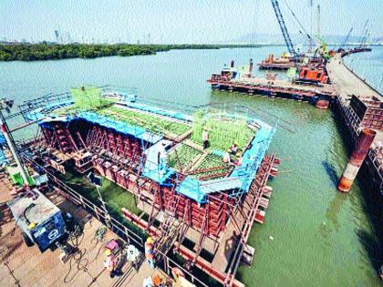 The Shivdi-Nhavaasheva Marine Bridge project is completed at 14% | शिवडी-न्हावाशेवा सागरी सेतू प्रकल्पाचे १४ टक्के काम पूर्ण