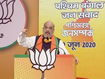 BJP leader and union home minister amit shah addresses west bengal jan samvad virtual rally | बंगालच्या रॅलीत अमित शाह यांचा 'शायराना' अंदाज; 'सिर्फ हंगामा खडा करना मेरा मकसद नहीं...' 