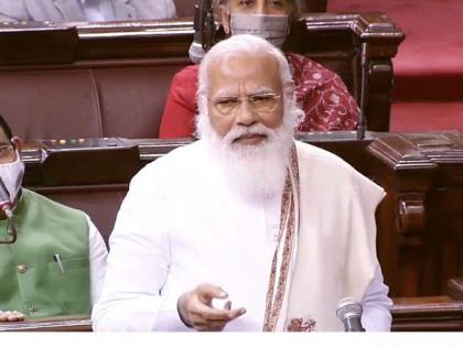 PM Narendra Modi targets opposition ans said The real credit for winning the battle against Corona pandemic goes to India in Rajya Sabha The real credit for winning the battle against Corona pandemic goes to India says PM Modi | Narendra Modi in Rajya Sabha : विरोधकांवर मोदींचा निशाणा; सांगितलं, कोरोनाविरोधातील लढाईचं खर श्रेय कुणाला?