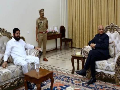 Chief Minister Eknath Shinde meets the Governor ramesh bais the reason for the visit is unclear | Eknath Shinde : मुख्यमंत्री एकनाथ शिंदे राज्यपाल रमेश बैस यांच्या भेटीला, चर्चांना उधाण