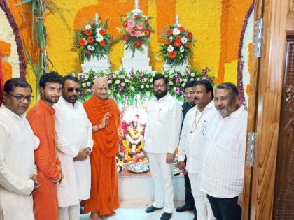 ghatpuri shree jagdamba ved vidyalaya bhoomi pujan in hand of cm eknath shinde | घाटपुरी श्री जगदंबा वेद विद्यालयाचे मुख्यमंत्र्यांचे हस्ते भूमिपूजन