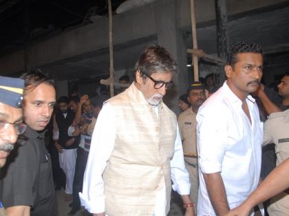 Big B at Om Puri Funeral