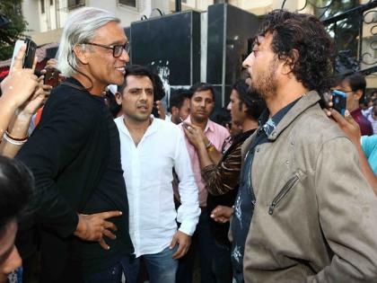 Sudhir Mishra and Irrfan Khan at Om Puri Funeral