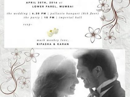 bipasha wedding card