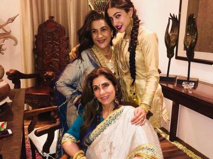 Traditional Fotoshoot with Sarah Ali Khan's mother Amrita Singh and Dimple Kapadia | ​सारा अली खानचे आई अमृता सिंग व डिम्पल कपाडियासोबत ट्रॅडिशनल फोटाशूट