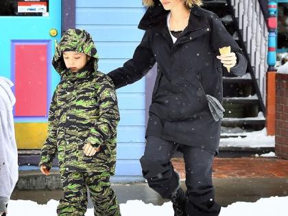 Angelina with her Son