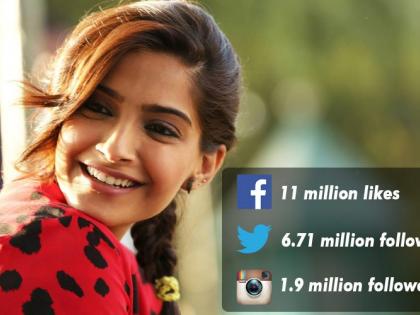 Sonam's 8 million followers on Twitter | ट्विटरवर सोनमचे 8 मिलियन फॉलोअर्स