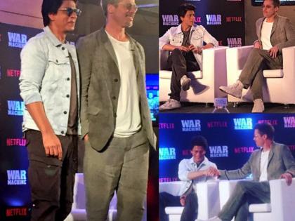 Two superstars collectively; Shah Rukh Khan and Brad Pitt together! | ​दोन सुपरस्टार्सची जमली गट्टी; शाहरूख खान अन् ब्रॅड पिट आलेत एकत्र!