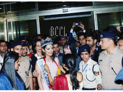 Miss World Manishi Chillar welcome to India! | ​मिस वर्ल्ड मानुषी छिल्लरचे भारतात जल्लोषात स्वागत !