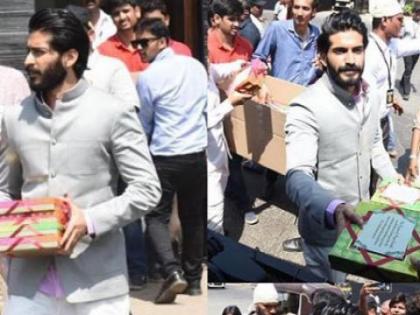 Harshvardhan Kapoor sweets on the street to express the joy of the sister's wedding, see the video! | बहिणीच्या लग्नाचा आनंद व्यक्त करण्यासाठी भाऊ हर्षवर्धन कपूरने रस्त्यावर वाटली मिठाई, पाहा व्हिडीओ!