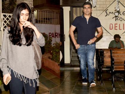 Arbaaz Khan, after seeing the hotel again with the Mystery Girl! | पुन्हा मिस्ट्री गर्लसोबत हॉटेलबाहेर पडताना दिसला अरबाज खान, कॅमेरे बघताच ठोकली धूम!