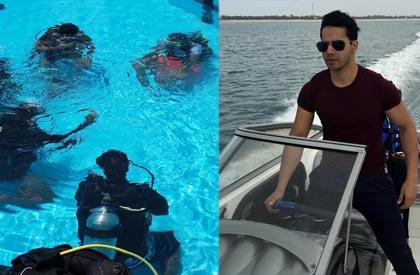 Underwater water training for 'Dhishoom' | ‘ढिशूम’ साठी वरूणचे पाण्याखाली ट्रेनिंग