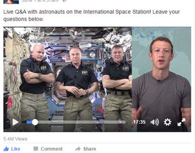 'Livechat' with astronauts through 'Facebook' | ​‘फेसबुक’द्वारे अंतराळवीरांशी ‘लाईव्हचॅट’