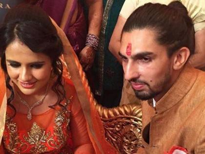 Ishant Sharma's box with a basketball player image | ​बास्केटबॉल खेळाडू प्रतिमासोबत ईशांत शर्माचा साखरपुडा