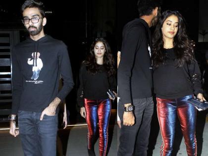 Sister Devi's daughter Janhavi Kapoor, who was seen with Ishaan Khattar and left with Mystery Boy, see photo! | ईशान खट्टरला सोडून मिस्ट्री बॉयसोबत बघावयास मिळाली श्रीदेवीची मुलगी जान्हवी कपूर, पाहा फोटो!