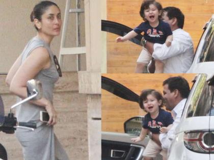 Taimur tweeted to go to Kareena's cottage, captivity in Balili's camera | आई करीनाच्या कुशीत जाण्यासाठी चिमुकल्या तैमूरचा हट्ट, बाललीला कॅमे-यात कैद