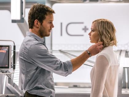 Chris Pratt with Jennifer Lawrence in Passenger