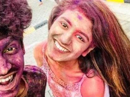 Priya Prakash plays with Holi colors; Video Viral! | आॅनस्क्रीन बॉयफ्रेंडसोबत होळीच्या रंगात रंगली प्रिया प्रकाश; व्हिडीओ व्हायरल!