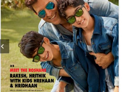 hrithik Roshan Photoshoot with father and son for hello magazine