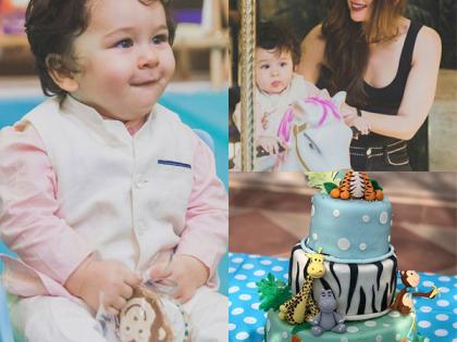 Timur cut off his first birthday cake; Mawashi Karishma Kapoor shared the photo! | तैमूरने असा कापला त्याच्या पहिल्या वाढदिवसाचा केक; मावशी करिष्मा कपूरने शेअर केले फोटो!