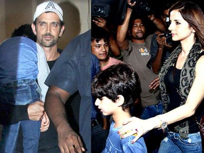 SEE PICS: Hrithik Roshan and Suzanne Khan again came out with the boys! | SEE PICS : हृतिक रोशन अन् सुजैन खान पुन्हा मुलांसोबत झाले स्पॉट!