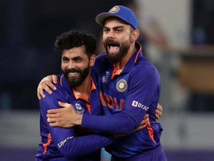 T20 World Cup, IND vs SCO : Toh fir bags pack karke ghar jaayenge, Ravindra Jadeja on Question: If Afghanistan cannot beat New Zealand on Sunday, toh fir kya karenge?, Video  | T20 World Cup, IND vs SCO : मग बॅग पॅक करून घरी जाणार, आणखी काय?; सामन्यानंतर रवींद्र जडेजानं दिलेल्या उत्तरानं उडालाय गोंधळ, Video 