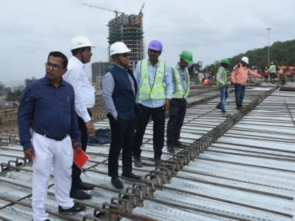 It will be completed now! 95 percent of Chandni Chowk project complete; District collector inspected | आता नक्की पूर्ण होणार! चांदणी चौकातील प्रकल्पाचे ९५ टक्के काम मार्गी; जिल्हाधिकाऱ्यांनी केली पाहणी