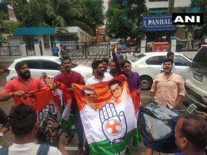 Maharashtra Youth Congress protest outside Sofitel hotel | कर्नाटकमधील आमदार वास्तव्यास असलेल्या सोफीटेल हॉटेलबाहेर काँग्रेसची निदर्शने 