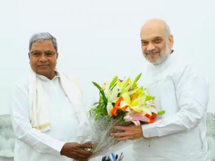 Congress leader and Karnataka Chief Minister Siddaramaiah met BJP leader and Union Home Minister Amit Shah in New Delhi  | गरिबांना तांदूळ देताना द्वेषाचे राजकारण होऊ नये, असे अमित शहांना सांगितलंय - सिद्धरामय्या