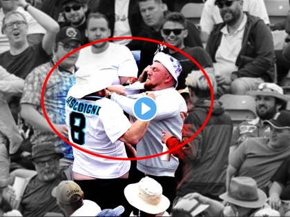 ugly fight errupts in cricket stadium between fans during England vs New Zealand 3rd  Test Cricket world condemns this scenes disgrace | Video: तुफान राडा! इंग्लंड-न्यूझीलंड कसोटीत दोन फॅन्समध्ये जोरदार हाणामारी