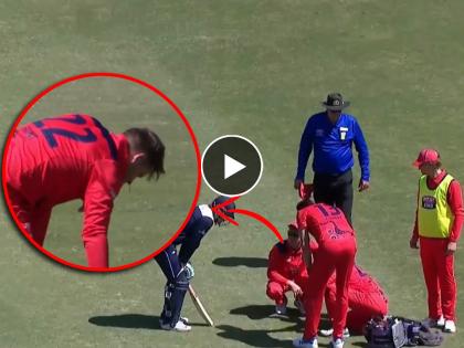 Australia cricketer henry hunt ball hit on face lots of blood loss on field during marsh cup match video | चेहऱ्यावर चेंडू लागला अन् जमिनीवर कोसळला, LIVE सामन्यात खेळाडू रक्तबंबाळ (Video)