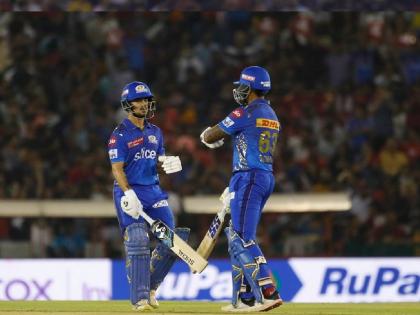 IPL 2023, PBKS vs MI Live Marathi : Ishan Kishan scored 75 in 41 balls with 7 fours and 4 sixes, suryakumar yadav 66 (31), MUMBAI INDIANS HAVE SUCCESSFULLY CHASED DOWN 215 IN MOHALI. | IPL 2023, PBKS vs MI Live : सूर्यकुमार यादव, इशान किशनची 'तोडफोड' फलंदाजी, मुंबई इंडियन्सची 'व्याजासकट' वसूली 