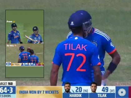 IND vs WI 3rd T20I Marathi Live : who idolizes MS Dhoni, can't do that! Netizens are furious over Hardik Pandya winning six, to not allow to Tilak varma complete his fifty  | MS Dhoni ला आदर्श मानणारा असं करूच शकत नाही! Hardik Pandya वर नेटिझन्स खवळले 