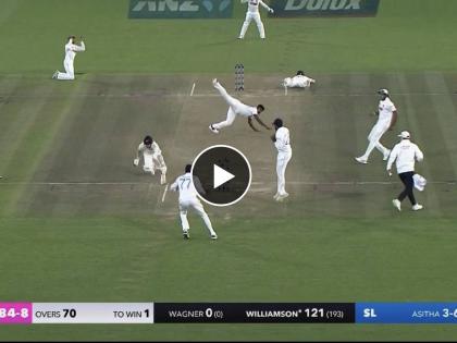 What a Test match! New Zealand won the on the final ball of the over with requiring 1. A dive from Kane Williamson ( 121*) takes New Zealand to victory. | What a Test match ! केन विलियम्सनने अखेरच्या चेंडूवर न्यूझीलंडला मिळवून दिला थरारक विजय; श्रीलंकेच्या स्वप्नांचा चुराडा