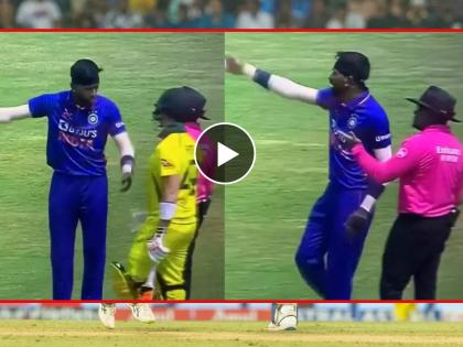 IND vs AUS, 1st ODI Live Update Marathi : Hardik Pandya has heated altercation with umpire after Mitchell Marsh forces him to stop mid run-up, Video  | IND vs AUS, 1st ODI Live : मिचेल मार्शने मध्येच थांबवले म्हणून भडकला हार्दिक पांड्या, अम्पायरसोबत भांडला, Video 