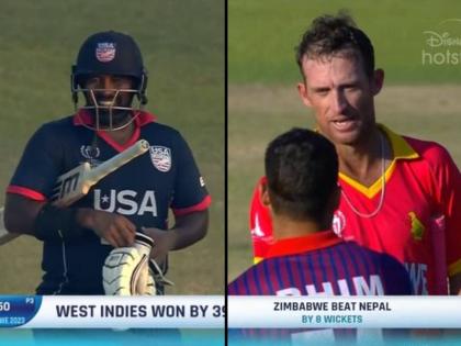 Zimbabwe to a remarkable victory in the World Cup Qualifiers against Nepal; West Indies won by 39 runs, but USA put on a show | झिम्बाब्वेने ऐतिहासिक खेळी करून विजय मिळवला; अमेरिकेसमोर वेस्ट इंडिजचा संघ रडला