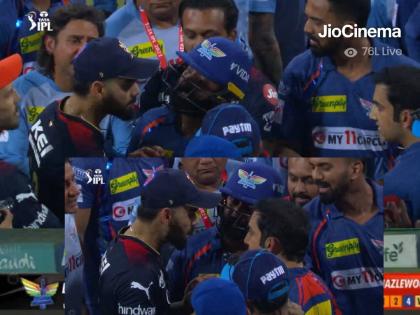 IPL 2023, LSG vs RCB Live Marathi : controversy, Heated argument between Virat Kohli and Gautam Gambhir after the match, Naveen had a go at Virat, Watch Video | IPL 2023, Virat vs Gambhir fight : विराट कोहली-गौतम गंभीर यांच्या 'राड्या'चा सूत्रधार कोण? Shocking Video