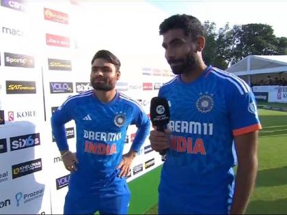 IND vs IRE : Jasprit Bumrah win hearts, turns translator for POTM Rinku Singh | जसप्रीत बुमराहने मॅच अन् लोकांची मनं जिंकली! रिंकू सिंगसाठी बघा काय केले