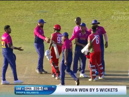 ICC WC 2023 Qualifier : Oman beat UAE by 5 wickets, Top of the Points Table; The Dream is alive for Oman for the World Cup in India | ICC WC 2023 Qualifier : ओमानची 'भारता'च्या दिशेने मोठी झेप; सलग दोन विजयासह टेबल टॉपर, श्रीलंकेचं वाढवलं टेंशन