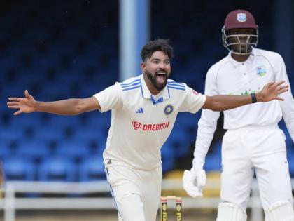 IND vs WI 2nd Test Live Marathi : Five wicket haul by Mohammad Siraj, West Indies bowled out for 255, India take 183 runs lead in 1st innigs | IND vs WI 2nd Test : मोहम्मद सिराजच्या ५ विकेट्स! वेस्ट इंडिजचा निम्मा संघ २६ धावांत तंबूत, भारताकडे आघाडी मजबूत 