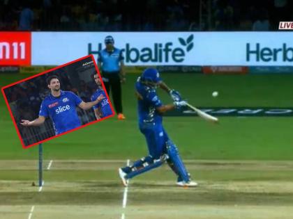 IPL 2023, Eliminator MI vs LSG Live Marathi : No Ball or not a no ball? Tim David is unhappy with the dismissal as he feels it's above waist high, Video | No Ball or not a no ball? टीम डेव्हिड अम्पायरच्या निर्णयावर नाराज झाला, सामना तिथे फिरला, Video 