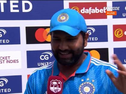 India vs West Indies, 1st ODI Live Marathi : Rohit Sharma said, Batting at 7 reminded me of my debut for India, We wanted to give game time to the ODI guys who have come in  | रोहित शर्माला त्याचे पदार्पण आठवले; जाणून घ्या १२ वर्षांनंतर असे काय घडले, मॅचनंतर म्हणाला... 