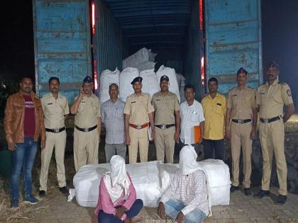 Crime News: Gutkha worth 21 lakhs container seized in Pangaon, worth 40 lakhs seized | Crime News: पानगावात २१ लाखांच्या गुटख्याचा कंटेनर पकडला, ४० लाखांचा मुद्देमाल जप्त