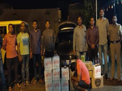 Foreign liquor stock worth 1lakh seized, one arrested; Action of State Excise Department Kolhapur | कोल्हापूर: सव्वादोन लाखांची विदेशी मद्यसाठा जप्त, एकास अटक; राज्य उत्पादन शुल्कची कारवाई